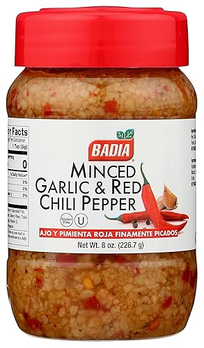 Badia KHLV00397485 Especias de chile rojo picado con ajo de 8 onzas