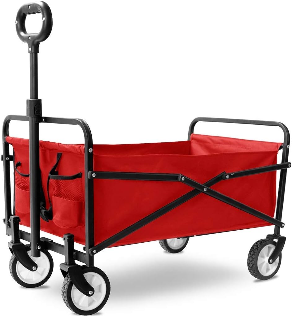 Collapsible Wagon Cart with Wheels Foldable Folding Wagons Carts Silent Universal Wheels,Folding Cart with Wheels,Mini Shopping Cart,Portable Pet Trolley,Children Handcart,Picnic Transport C