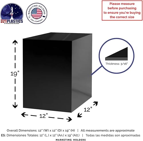 Vista 70 de Marketing Holders Soportes de exhibición de acrílico de 2 pulgadas a 8 pulgadas de alto, 7 piezas de plástico transparente para encimera, pedestal