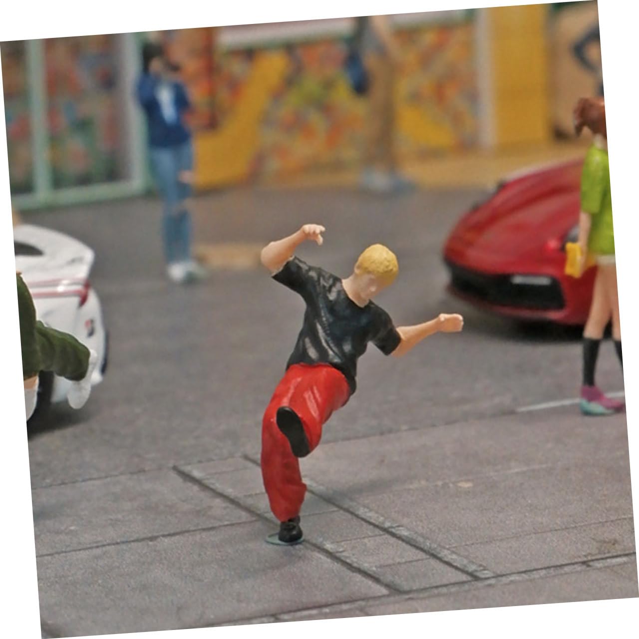 6pezzi Miniature Hiphop Figure Statue Decorazione Per Table Di Danzatore Street Dance Elemento Unico Per Collezionisti e Appassionati Di Hiphop
