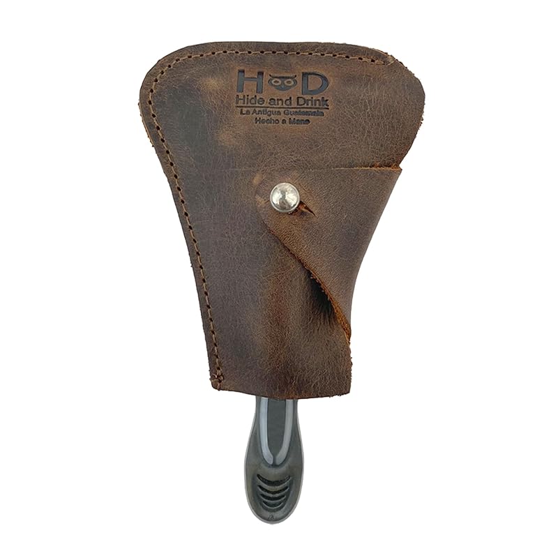 Capa para barbeador Hide & Drink em couro integral marrom Bourbon