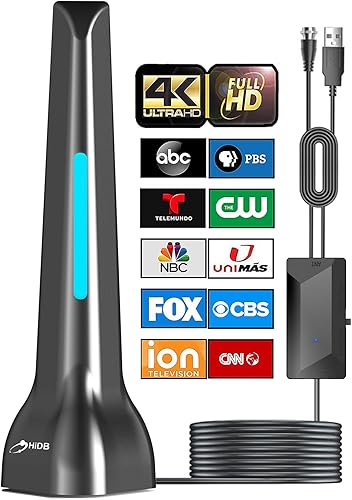 HIDB Antena de TV para Smart TV - Antena de TV para Smart TV Interior - Base magnética - Antena de TV inteligente compatible con señales de 720p,