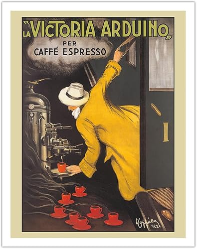 La Victoria Arduino - Coffee Maker - Caffe Espresso Matte Art Print | Vintage Advertising Poster, by Leonetto Cappiello, c.1890, matte paper print, unframed, 11 x 14 in