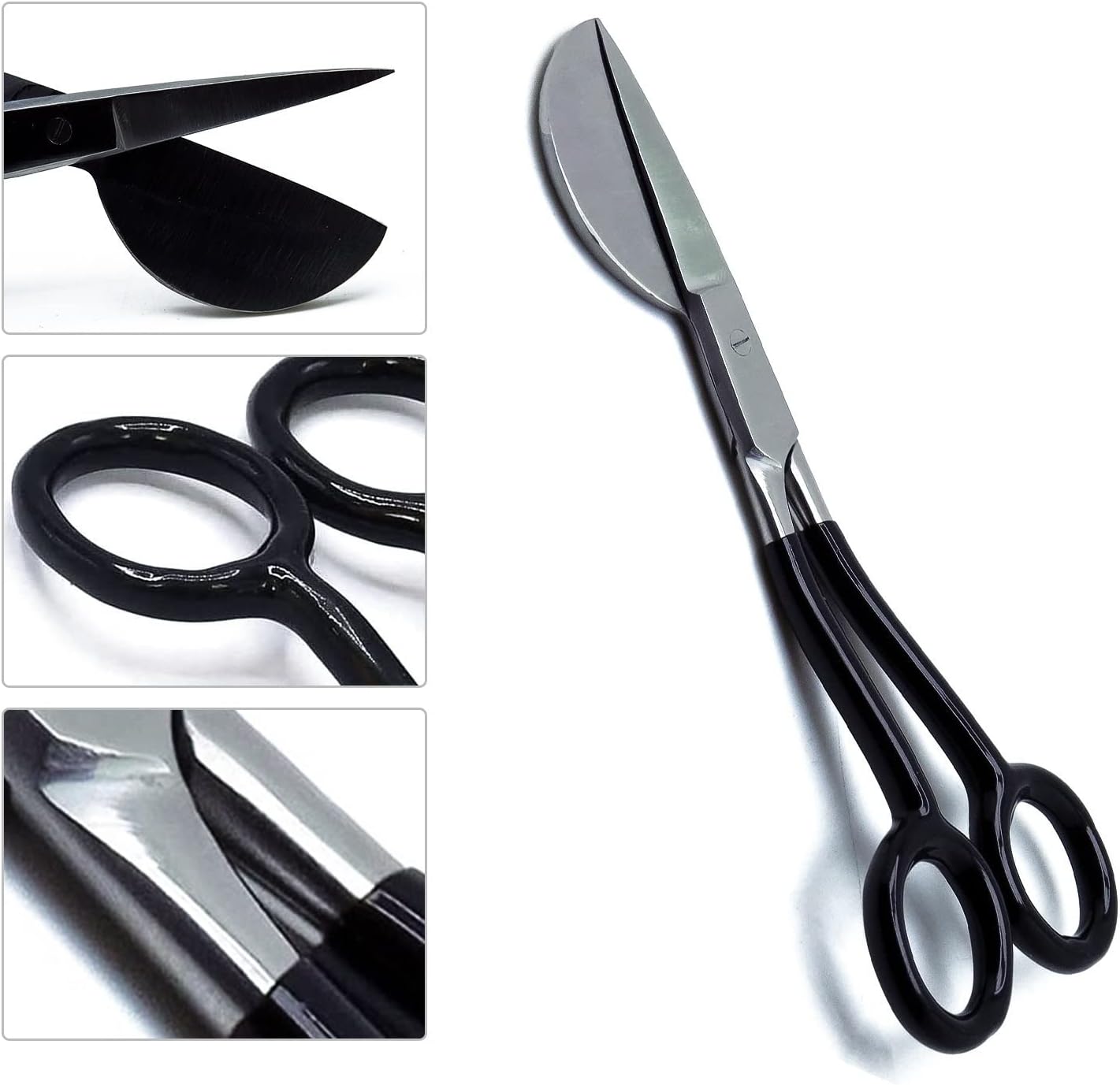INLIMA Gardening Scissors Carpet Trimmer Scissor Sharp Duckbill Applique Scissors Stainless Steel Sewing Embroidery Scissors Cutting Shears (Color : Black)