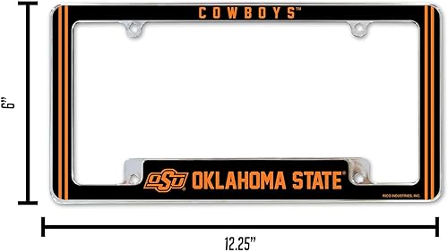 Miniatura 164 de Rico Industries NCAA Classic 12" x 6" Chrome All Over Automotive License Plate Frame for Car/Truck/SUV