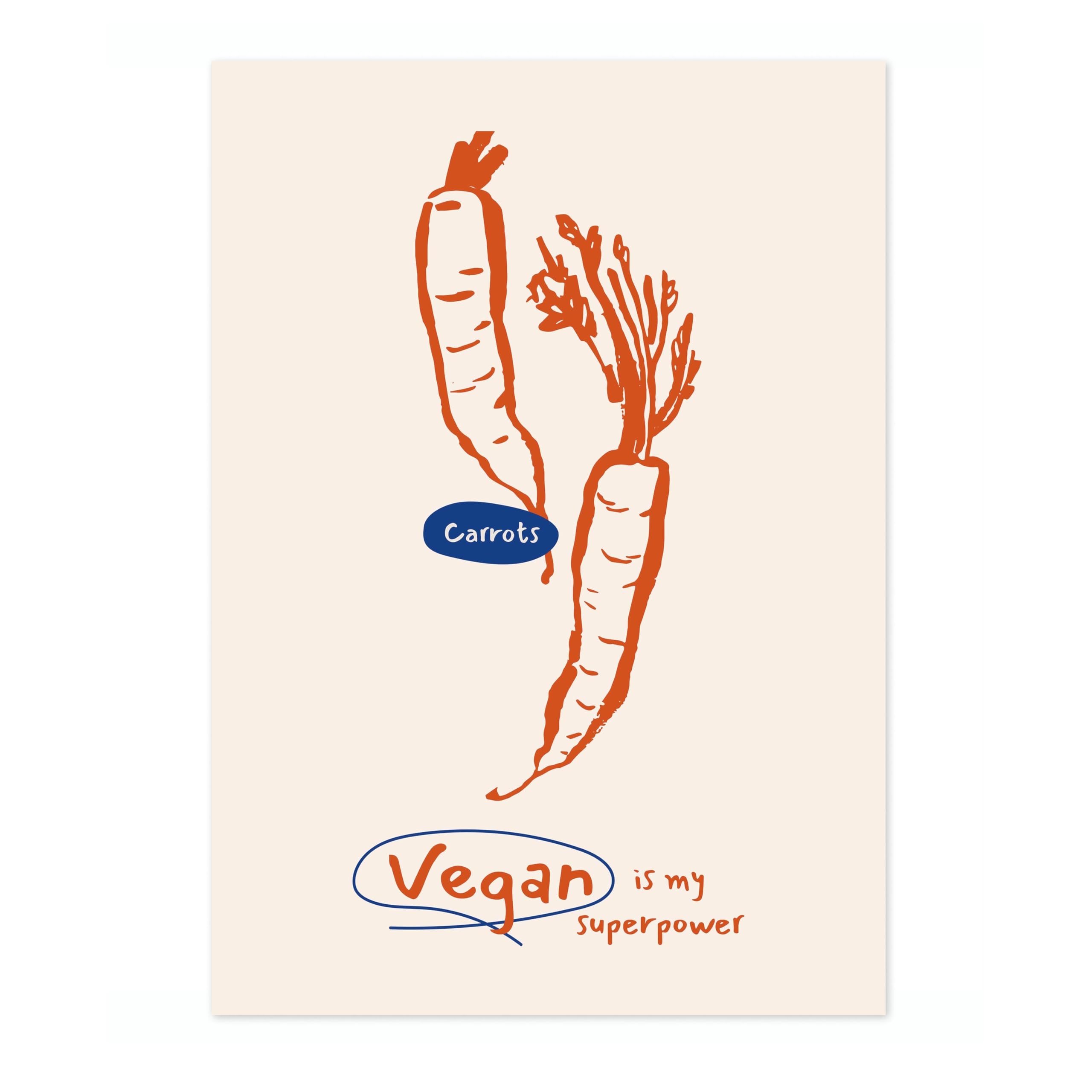 Animato Vegan Is My Superpower Kitchen Poster, Cooking Baking Quotes Prints, Kitchen Line Food Illustration Wall Art, Funny Humour Quotes Home Decor, Archival Matte, A2 (Print Only) - 59.4x42cm โ image 1