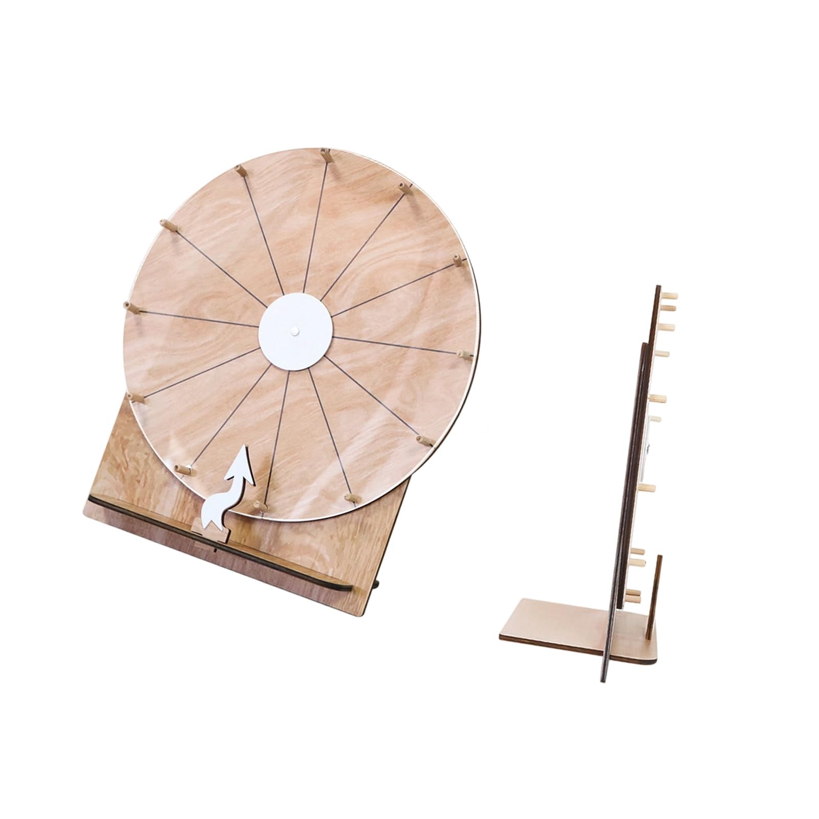 Tsophreniq Rotating Prize Wheel Stand Erasable Wood Roulette Wheel for Classroom Event Wedding Birthday and Festival Celebration Recyclable Decision