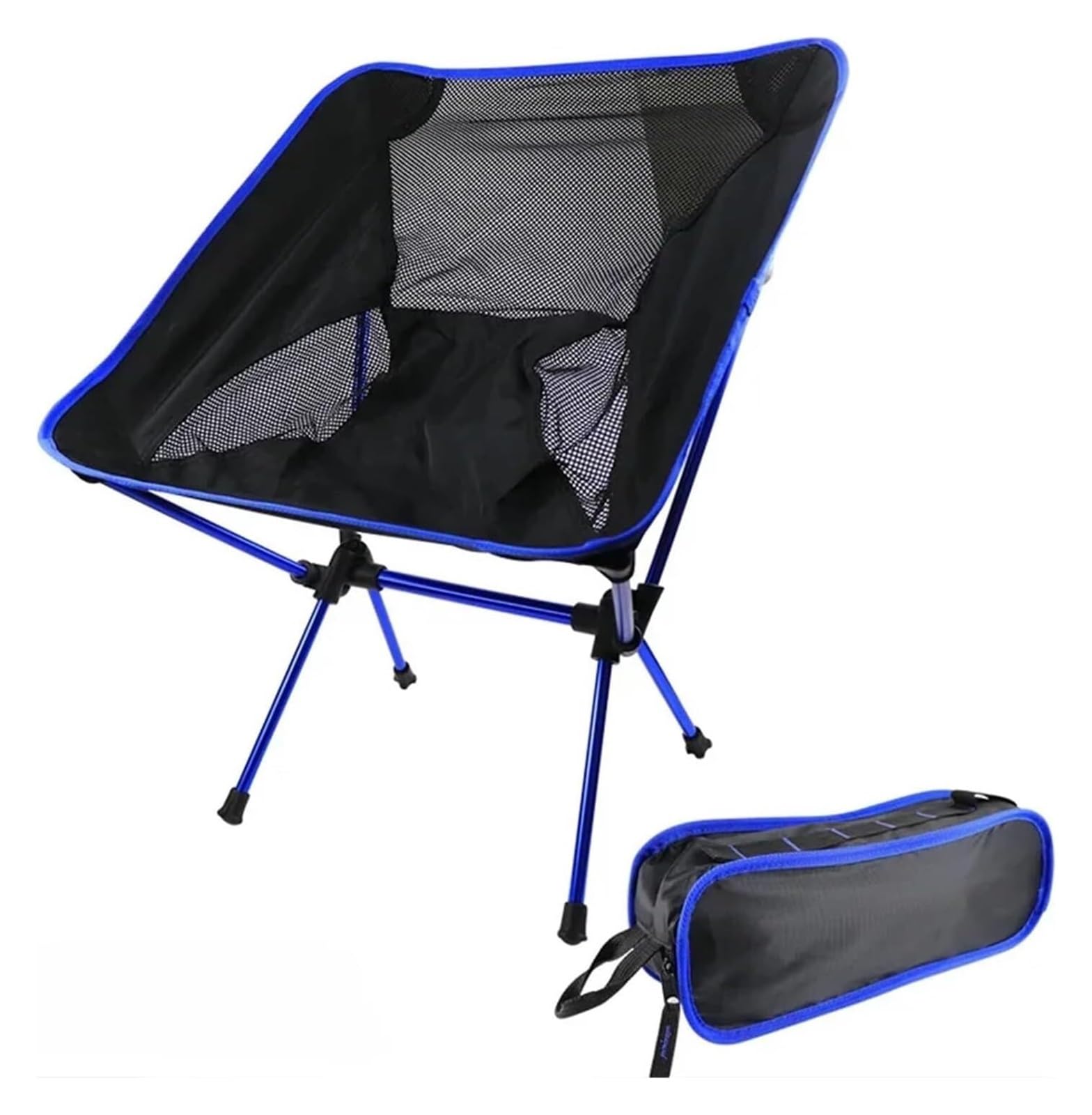 Chaise à dossier paresseux d'extérieur légère aluminium bleu