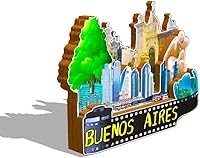 Vista 2 de Argentina Buenos Aires imán de nevera de madera 3D monumentos de viaje coleccionables recuerdos decoración hecha a mano -558