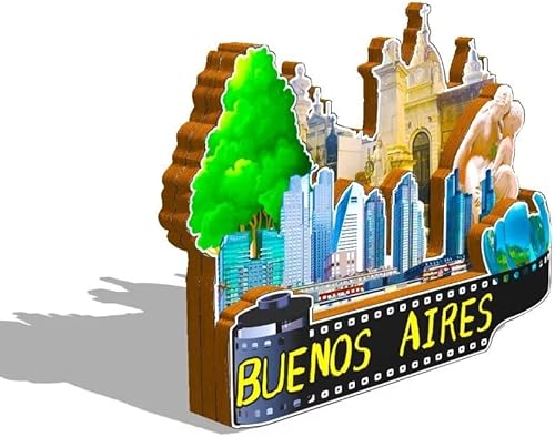Miniatura 2 de Argentina Buenos Aires imán de nevera de madera 3D monumentos de viaje coleccionables recuerdos decoración hecha a mano -558