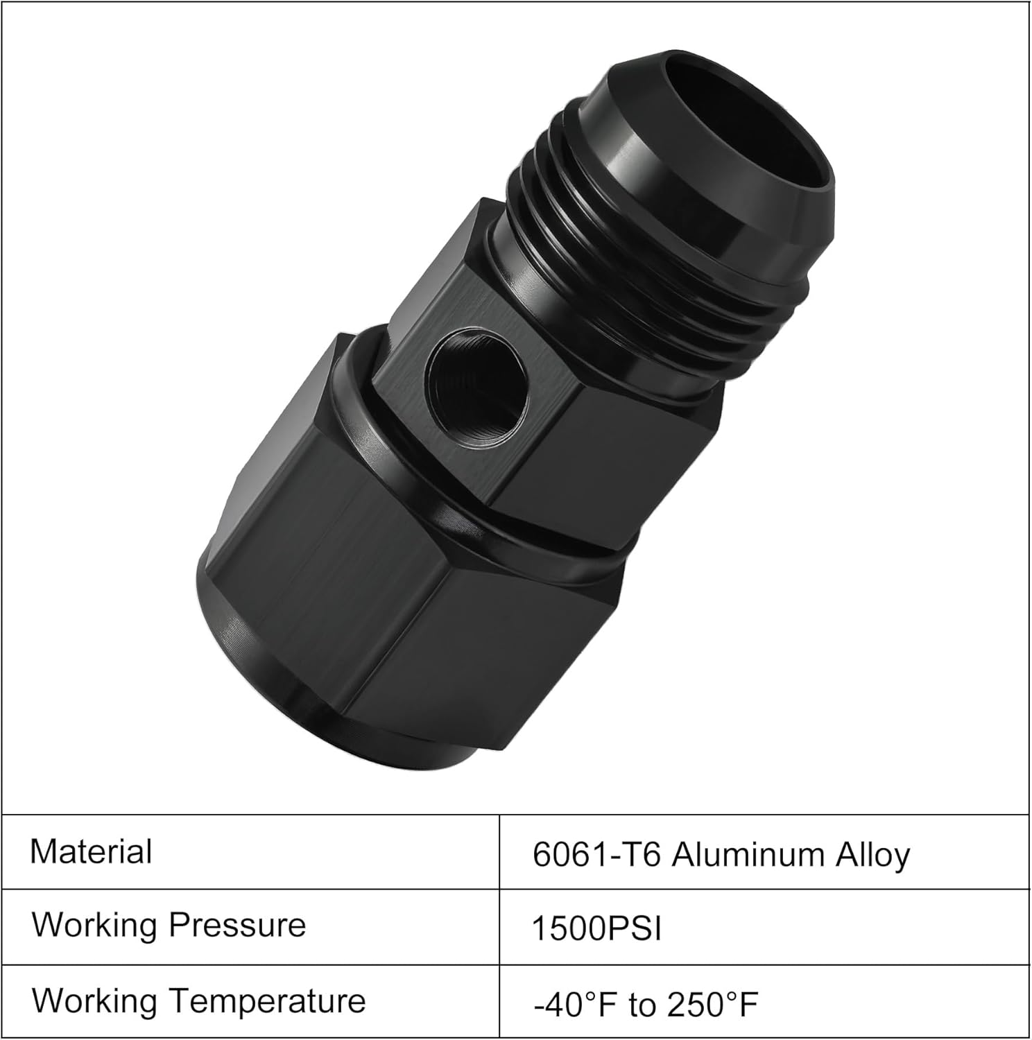 EVIL ENERGY 12AN Male Flare to -12 Female Swivel with 1/8" NPT Gauge Port Fuel Pressure Take off Fitting Adapter Aluminum 2PCS