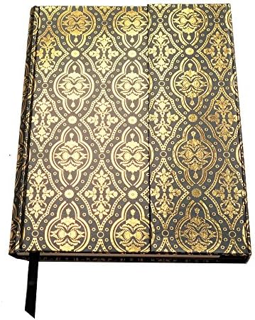 Hardbound Blank Notebook Journal Diary with Magnetic Flap, Pen loop and Expandable Pocket - 6X8 Inches, 192 Unlined Pages, Acid Free (Black)