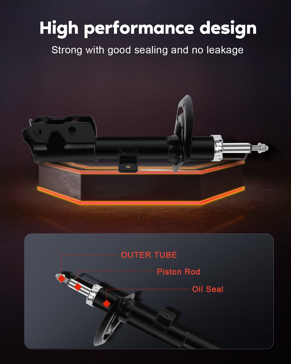 Front Rear Shocks & Struts (4 Pcs), cciyu Shock Absorbers Fit for 2007 2008 2009 2010 2011 2012 for Dodge Caliber,2007 2008 2009 2010 for Jeep Compass,2007 2008 2009 2010 for Jeep Patriot 334642 72367