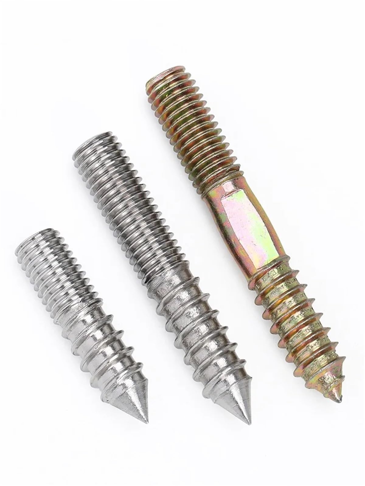 Tornillos autorroscantes de doble extremo M4-M6 de 30-40 mm, chapados en plata y zinc, paquete de 30 piezas chapadas en zinc, 30 MM-M6