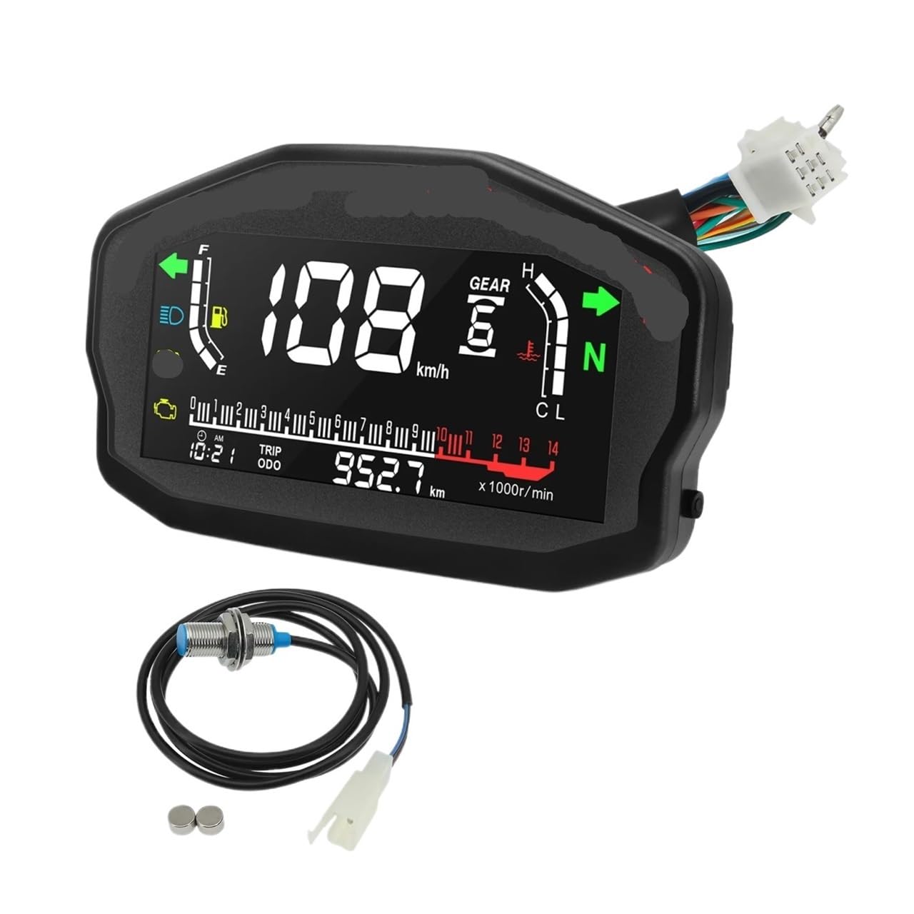 Moto Contachilometri Pannello di controllo digitale per motocicletta Tachimetro universale Contachilometri 2/4 cilindri per Suzuki Indicatore
