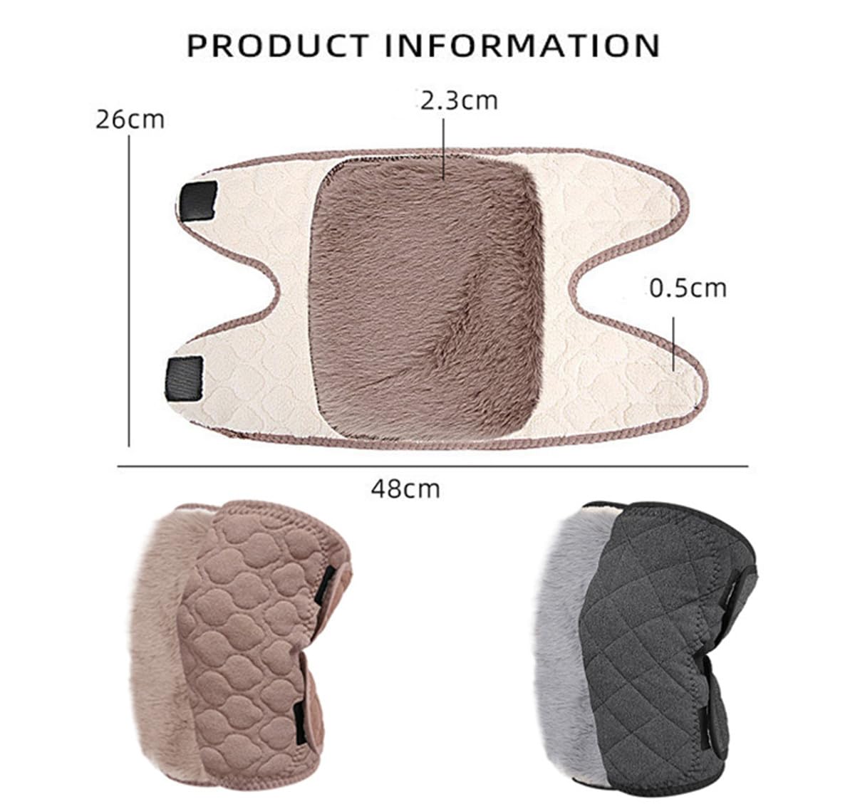 Knee Warmers for Women Men, Thermal Plush Padded Knee Braces Leg Warmers, Warm Knee Support Pads, Adjustable Winter Thicken Knee Wrap Sleeves, for Joint Pain Arthritis, Skiing Cycling Yoga (Dark Gray) - Image 2