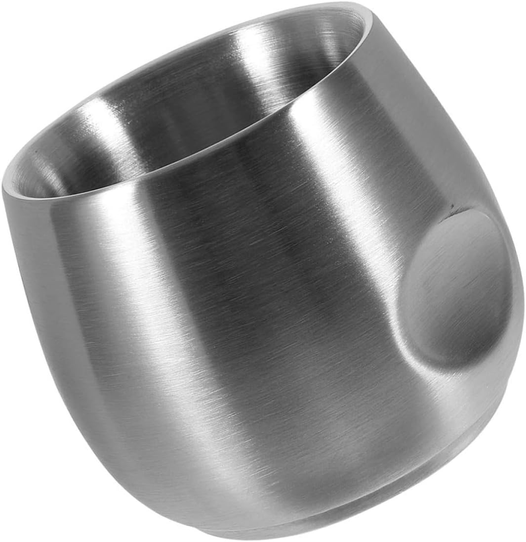 Didiseaon Men’s Shaving Foam Bowl 150ml Double Layer Stainless Steel Anti-drop Shaving Soap Mug for Home and Salon