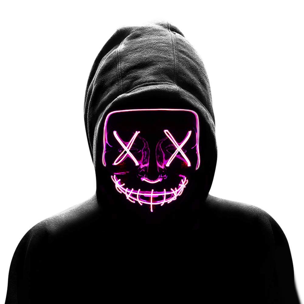Halloween Masks LED Light Up Purge Mask Led Mask Scary Halloween Mask for Halloween Costume Party Supplies