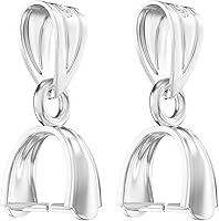 Vista 7 de OHINGLT Bails de Pellizco de Plata de Ley 925 para Fabricación de Joyas – Conectores de Cierre de Colgante, Bail de Clip para Collar, Cierres