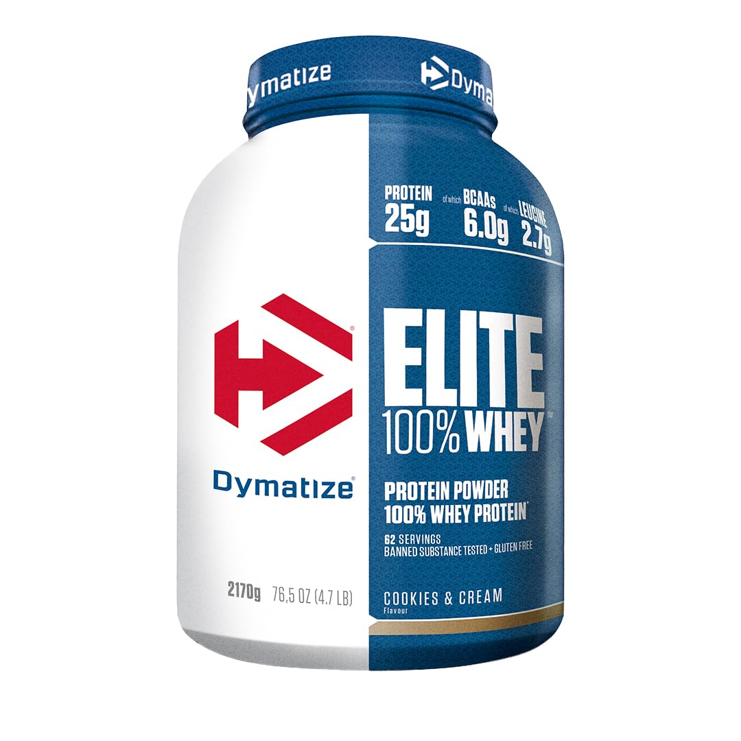 Elite 100% Whey Cookies & Cream 2170g - High Protein Low Sugar Powder + Whey Protein and BCAAs