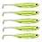 Soft Fishing Lures Paddle Tail Swimbaits Minnow Bait Shad Lure Soft Plastic Lure for Bass Fishing 1/11oz 2.75 6Pcs (6Pcs Color 07)