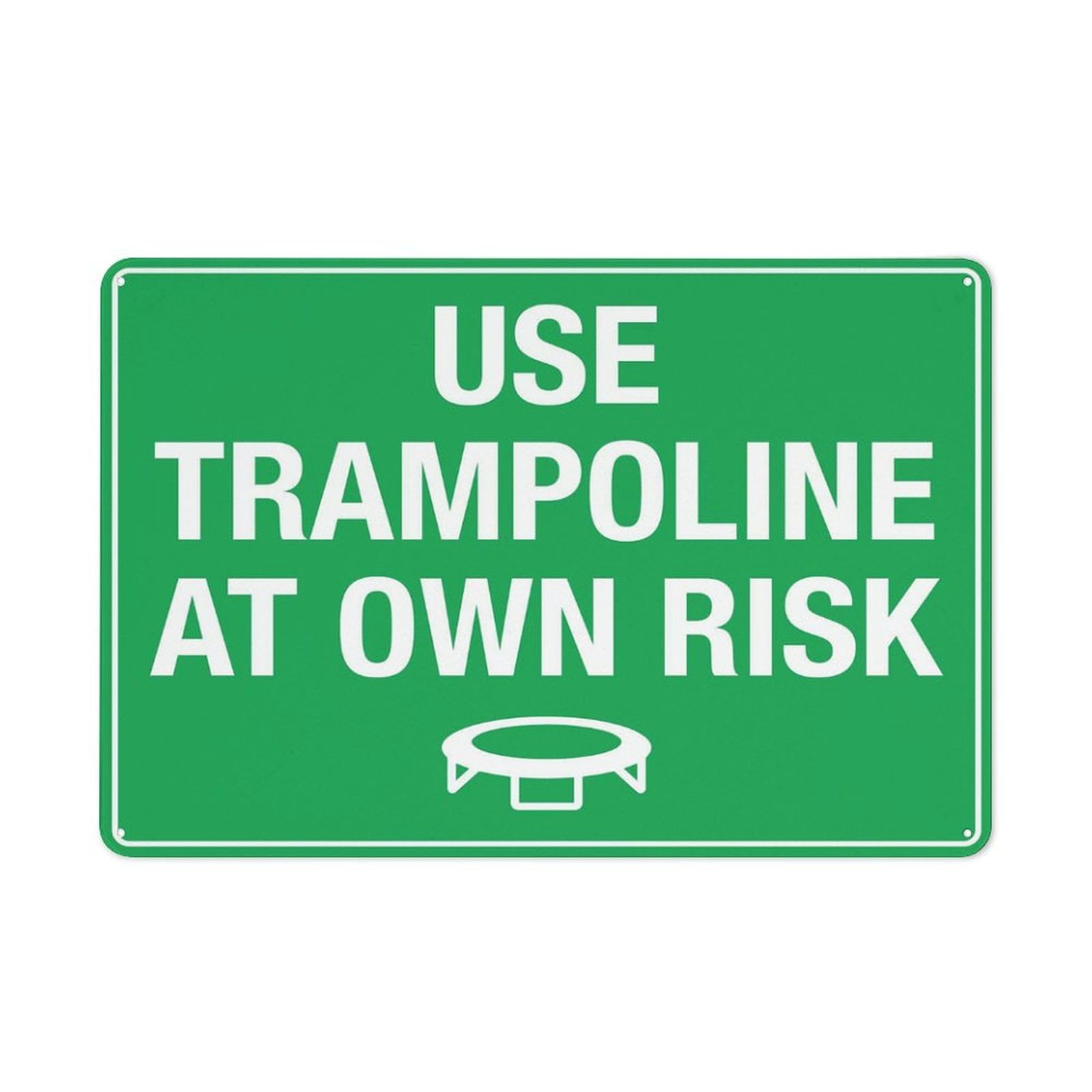 Peiyeety A05 Use Trampoline At Own Risk Sign Outdoor Metal Sign - 12X16 Inches Metal Signs For Business, Workplace, Office, Home, Delivery Signs, Road Signs, Garden Signs