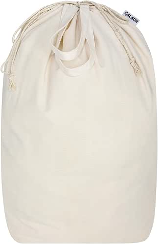 Canvas Laundry Bags with Handles & Square Base 13.8"Wx13.8"Dx27.6"H, Large