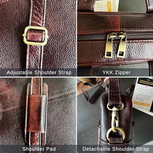 Image of RUSTIC TOWN Premium Leather Crossbody Messenger Bag - Stylish and Versatile - Gift for Professionals
