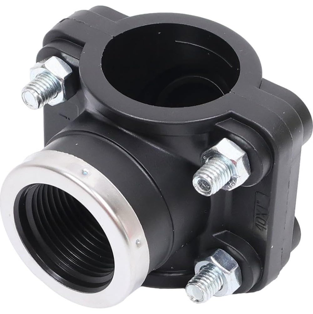 Abrazadera toma PE HDPE 25-110mm rosca inox rápida