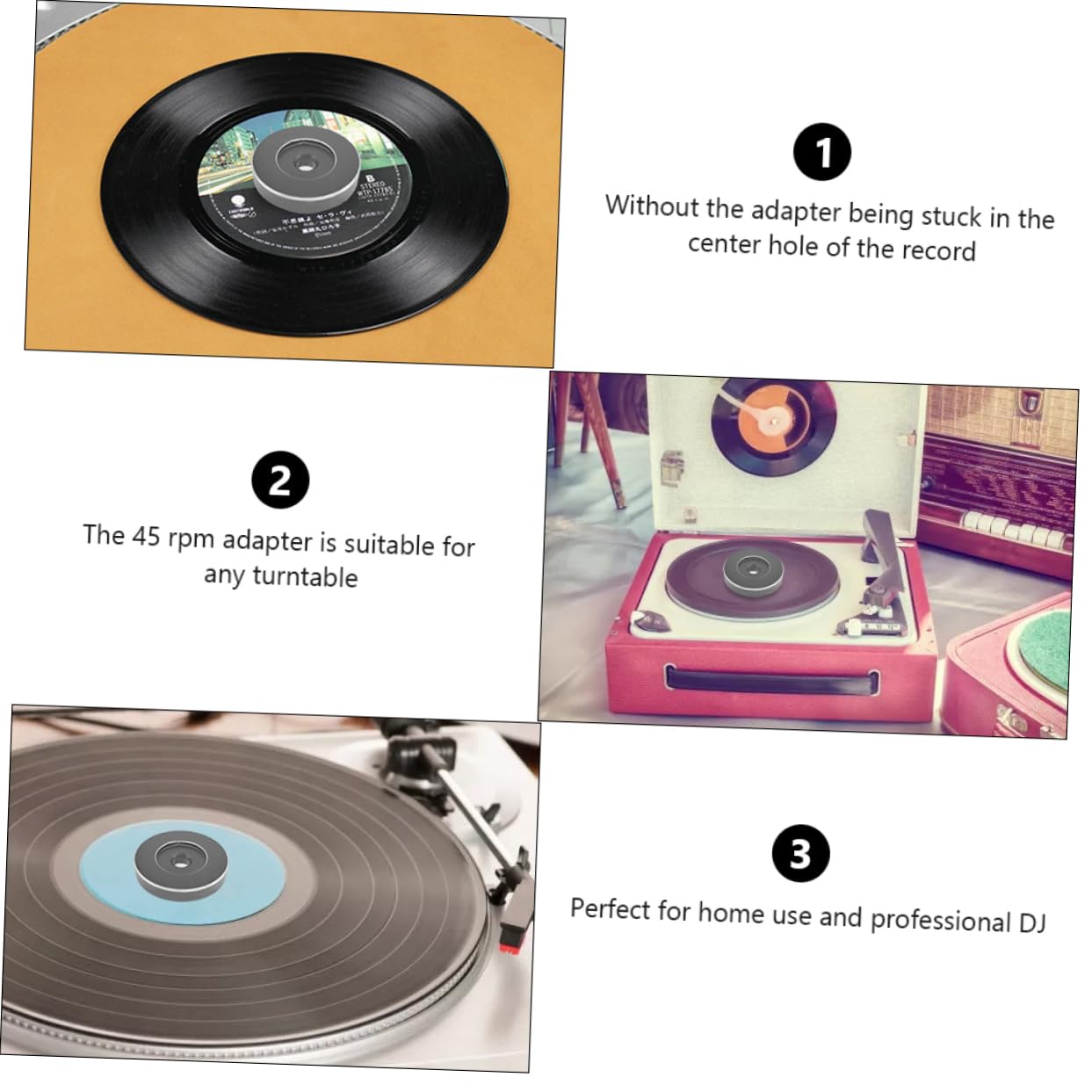 OSALADI Adattatore Leggero Da 45 Giri Da 5 Pezzi Per in Vinile Da 7 Pollici Accessorio Per Giradischi Facile Da Usare