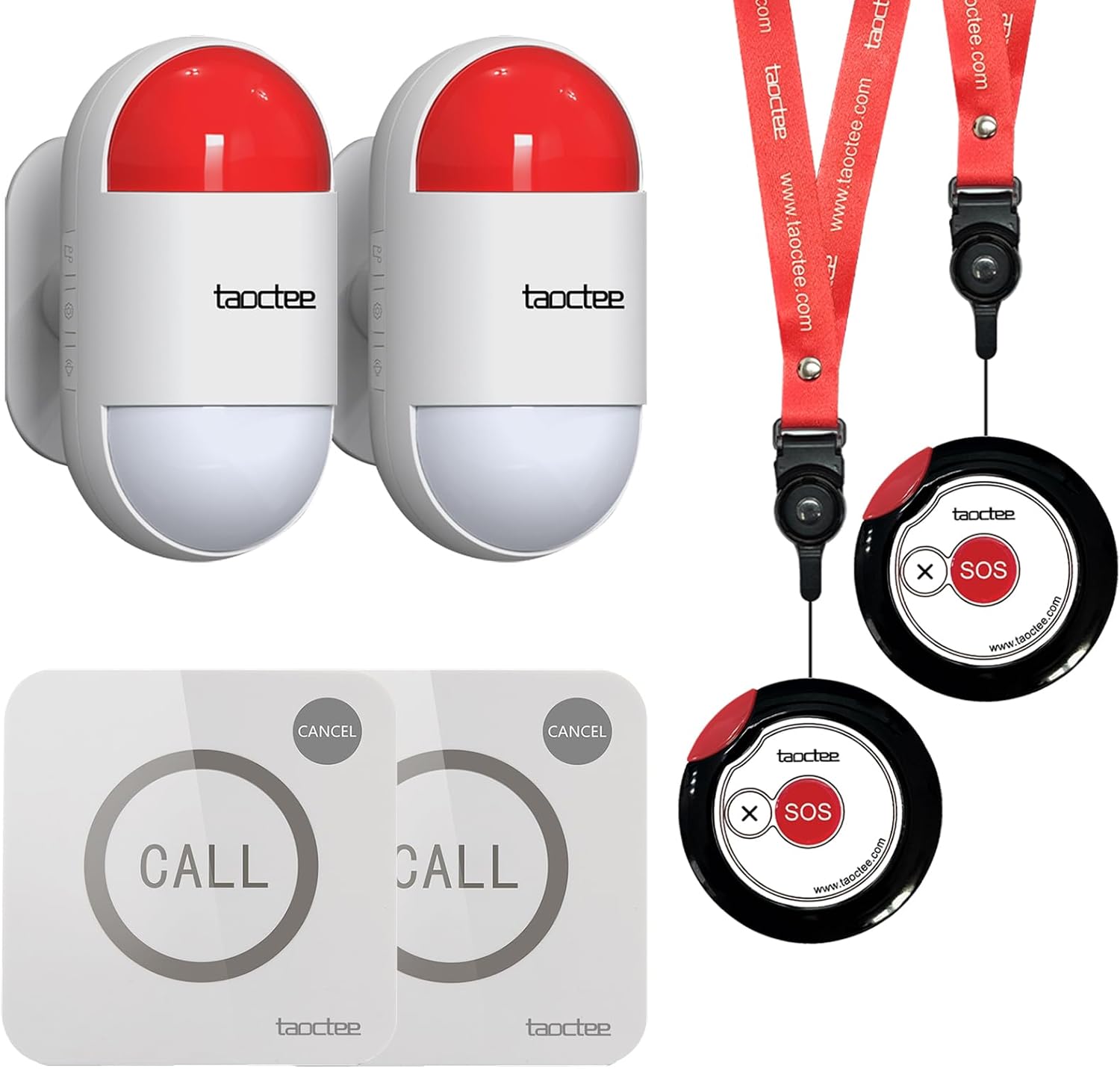 Strobe Siren Alarm Panic Button Lightweight and Compact Button with Lanyard - Remote Controlled Alarm Sound & Light Security System for Home & Business (Battery & USB)