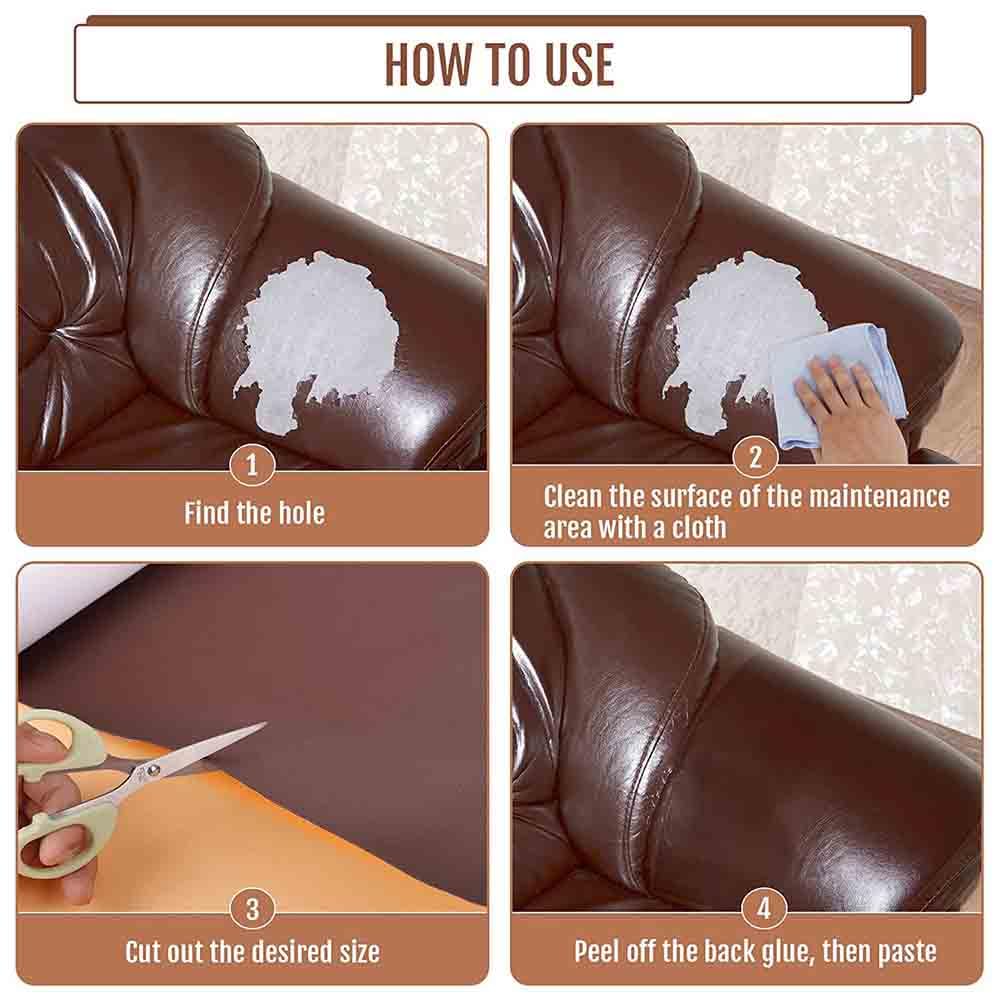 Selbstklebendes PU-Reparatur-Patch-Set(Dark Brown,19x40 in)