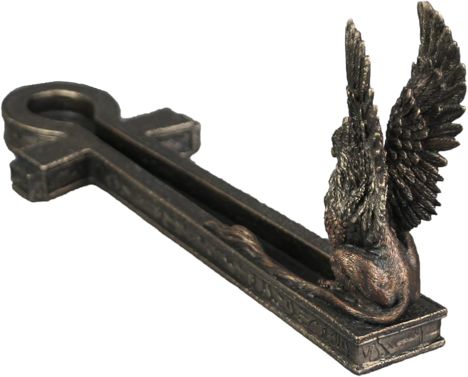 Veronese Design 5 1/8" Tall Egyptian Griffin Ankh Incense Holder Resin Sculpture Spirtual Gift Handpainted Bronze Statue