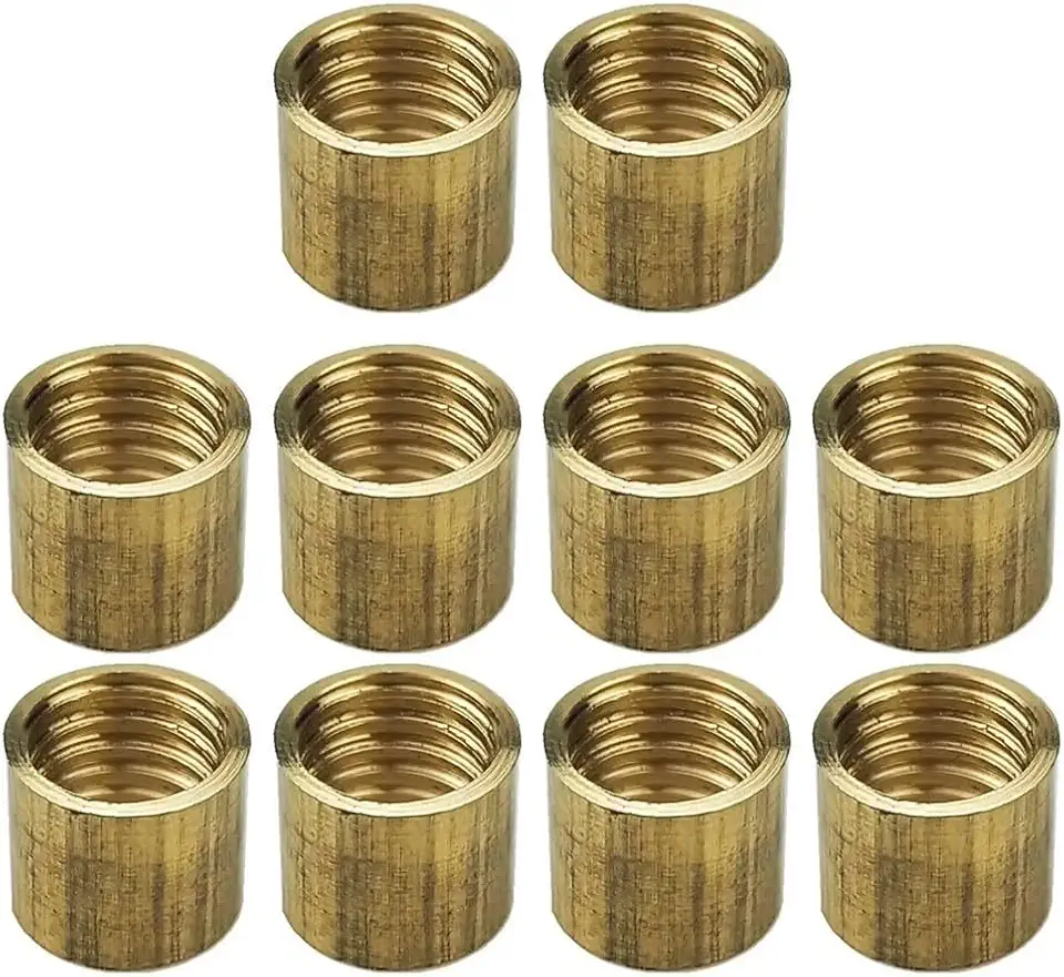 Ponta de taco de bilhar de latão para anel, pacote com 10, peça de substituição de virola para tacos de sinuca, acessório de argola de latão para tacos de sinuca, altura de 8 mm, ferramenta de reparo