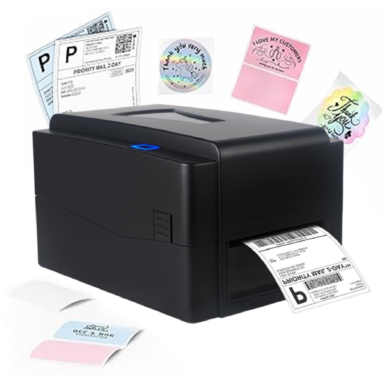 Tworzenie Etykiet Transferowych z 127mm/s, 300 DPI Maszyna do Tworzenia Etykiet, Maszyna do Etykiet Drukarka Etykiet Idealna do Etykiet Imiennych, Metek Cenowych, Etykiet na Akta & Więcej WithCutter