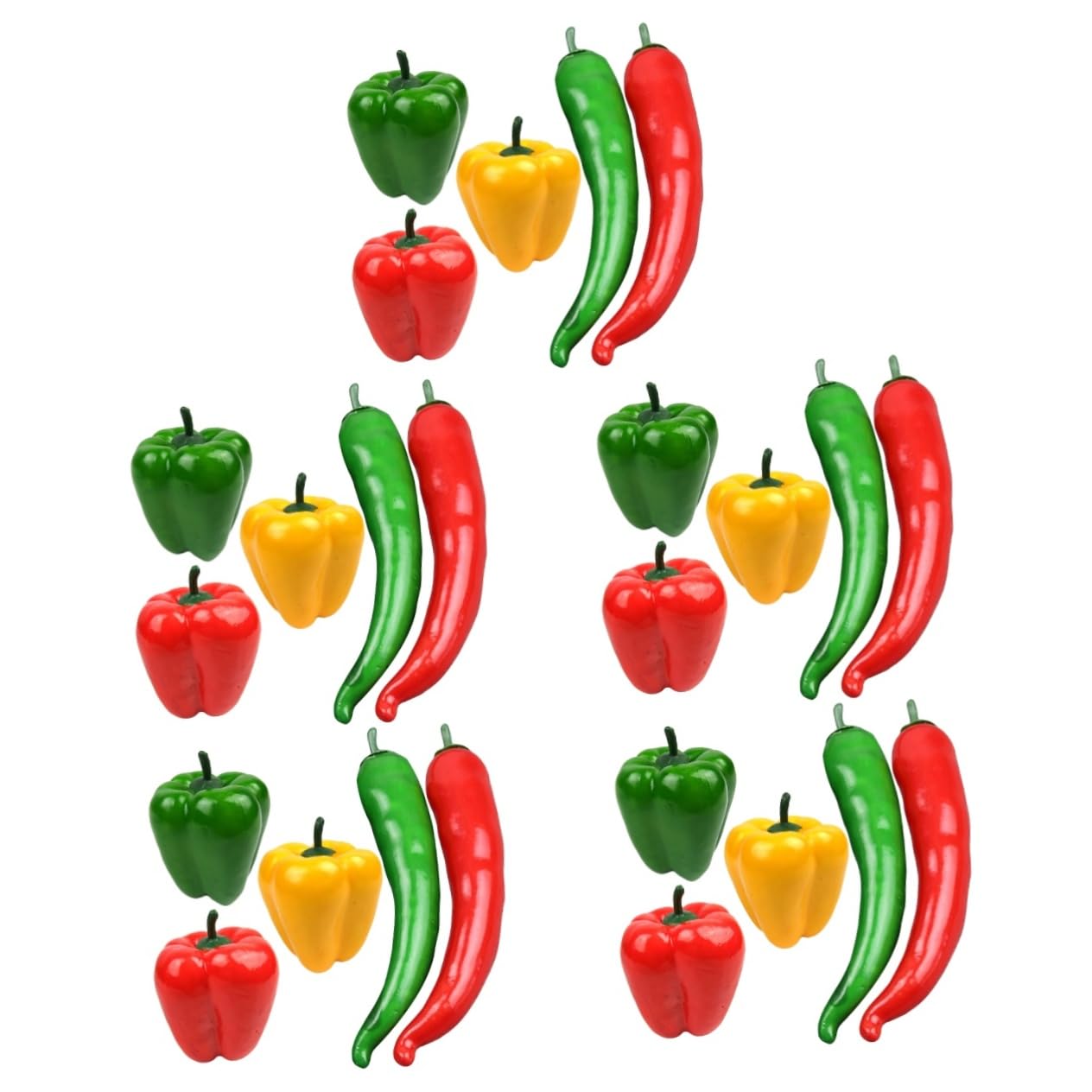 Cabilock 25 Pezzi Simulazione Peperone Modello Verdure Prop Modello Decorazione Falso Vegetale Modello Alimentare Prop Imitazione Peperoncino Peperoncino Simulato Giocattolo