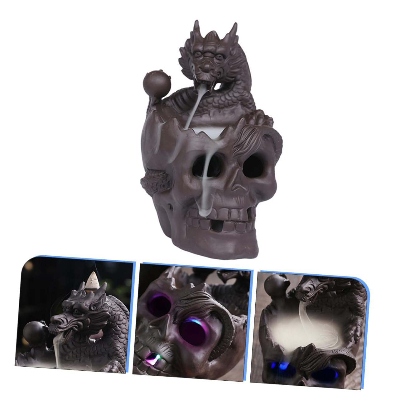 Ciieeo 5 Stücke Wasserfall Weihrauch Schädel Diffusor Instant Rauch Brunnen Rückfluss Weihrauch Ornament