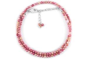 ZEMBIENCE Pink Rhodonite Gemstones Choker Necklace: Healing Crystals, Style, and Love