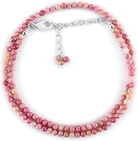 Vista 48 de Collar de choker de piedras preciosas naturales ZEMBIENCE, cuentas redondas facetas, joyería bañada en plata, cristales curativos, cumpleaños, hecha