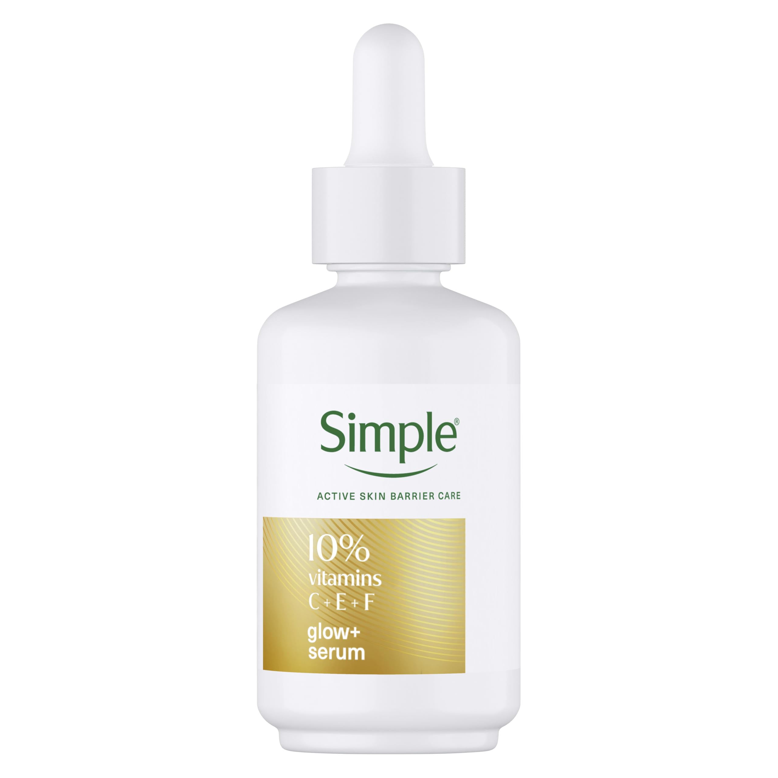 Simple Glow+ 10% Vitamins C + E + F Serum Skin Care for Dry or Dehydrated Skin, Brightening Face Glow Serum for Youthful Glowing Skin, 30 ml