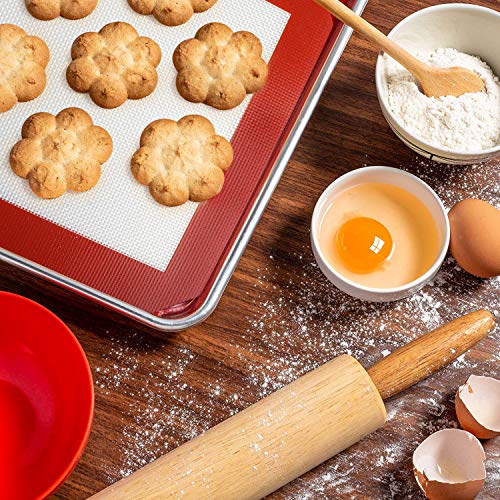 Beracky Silicone Baking Mats - Set Of 2 Quarter Sheet Liner For Baking, Non-Stick Silicone Baking Mat Cooking Sheet Mats #TOP6