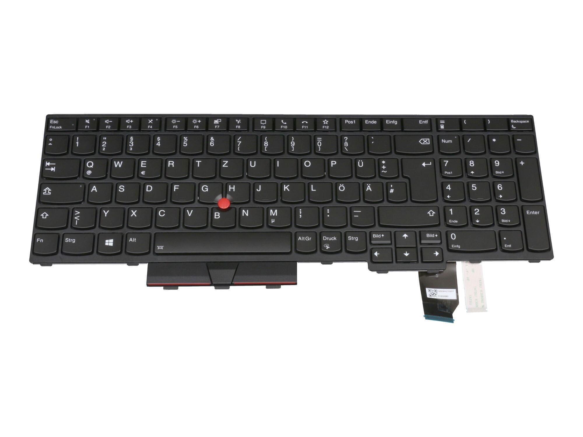 Lenovo 5N20X22927 Original Tastatur DE (deutsch) schwarz mit Backlight und Mouse-Stick für P15v Gen 2 (21A), ThinkPad P15v Gen 1 (20T), (21D8/21D9), T15p Gen 2 (21A), (20T), (21E), (21D)