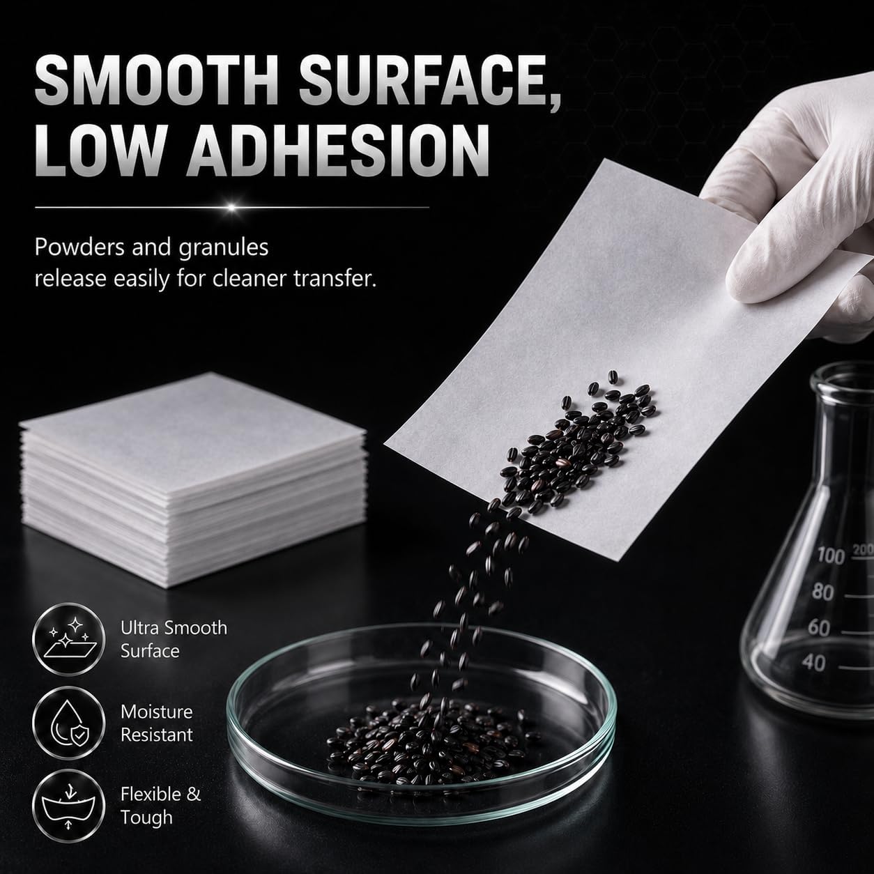 Weighing Paper 500 Sheets, 4 x 4 Inches Laboratory Sample Weighing Paper for Scale Measurement & Samples Transfer