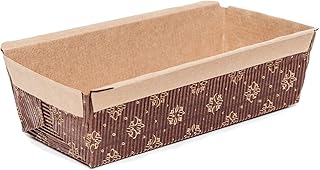 Ecopack Lot de 50 moules jetables pour plumcake, résistants jusqu'à 220 °C, dimensions 150 x 65 x 50 mm.