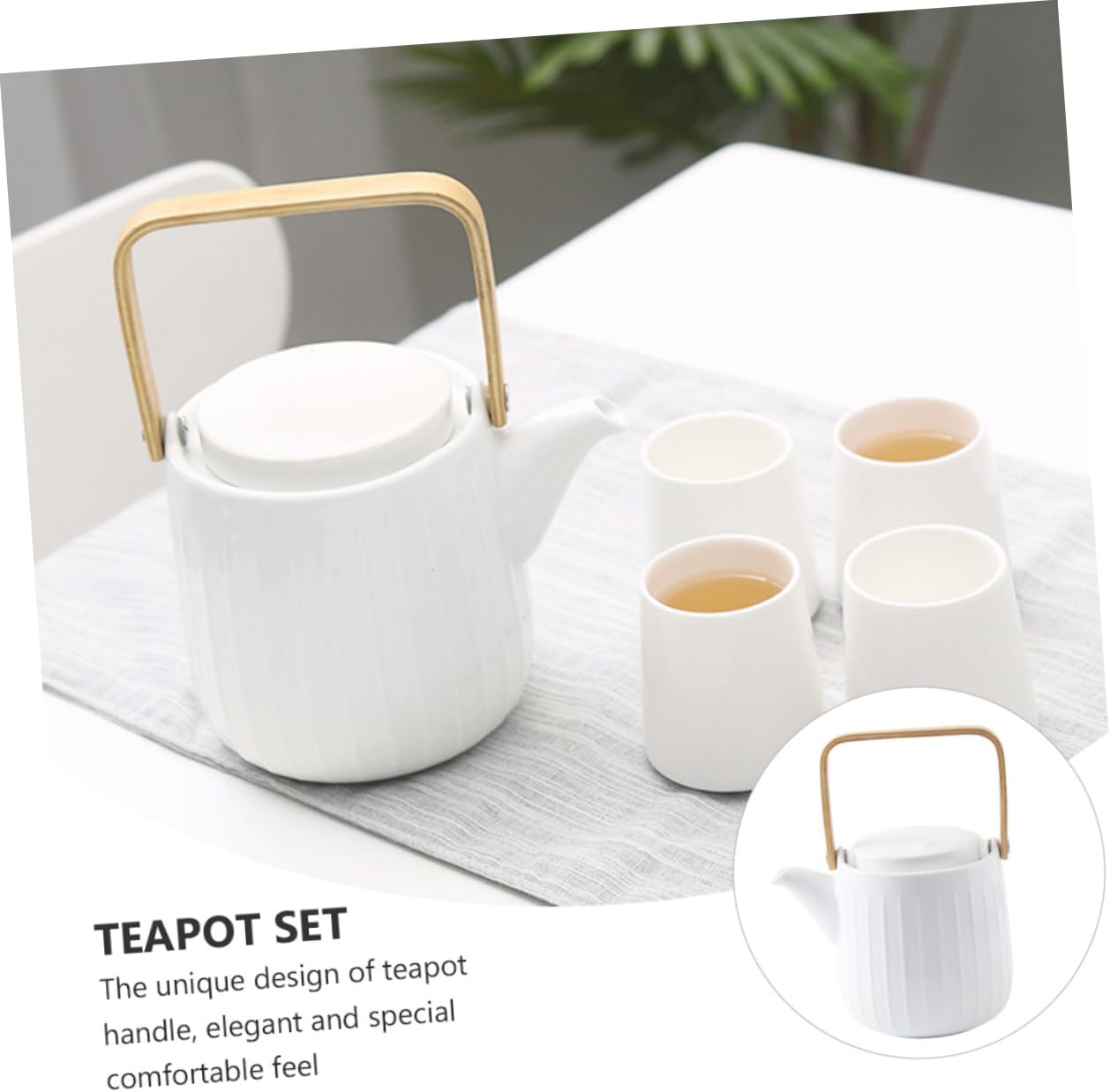 Zerodeko Fancy Tea Pot Teacup Ceramic Desktop Home Tea Kettle Office Teaware Vintage Teapot