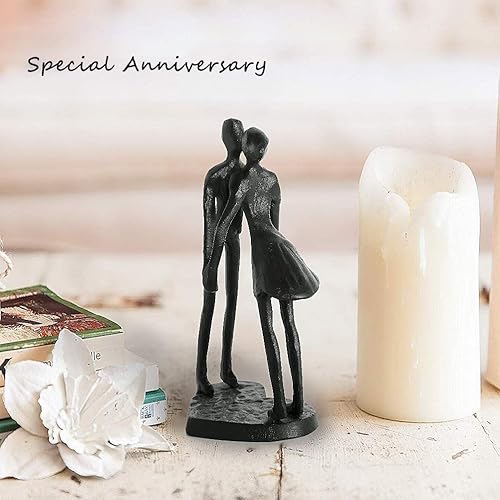 Miniatura 4 de DreamsEden Escultura de hierro para pareja de aniversario de 6 pulgadas, regalos atemporales para parejas, para ella o esposa, 1er 25, 50 o 6