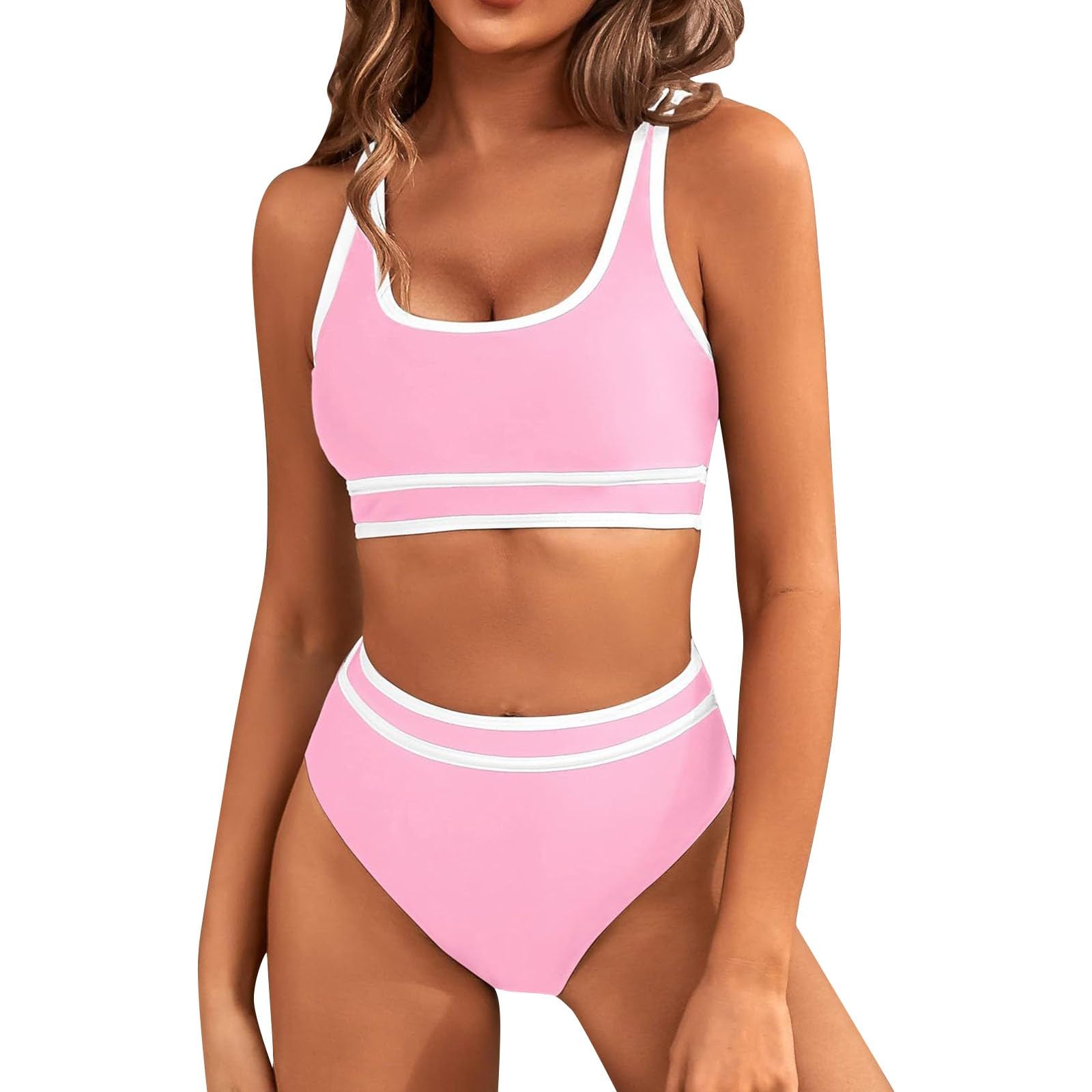 Genérico Traje de baño de Mujer de Dos Piezas Conjuntos de Bikinis Push Up Cuello en V Bañador Control de Vientre Sexy Bikini y Deportivor Bikinis Mujer 2024 Bikinis Tallas Grandes