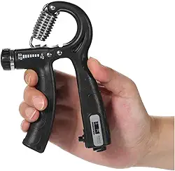 Hand Grip Com Contador de Repetição e Carga Ajustável de 5kg a 60kg Premium Rubber Fit