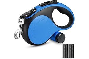 Retractable Dog Leash with Poop Bag Holder