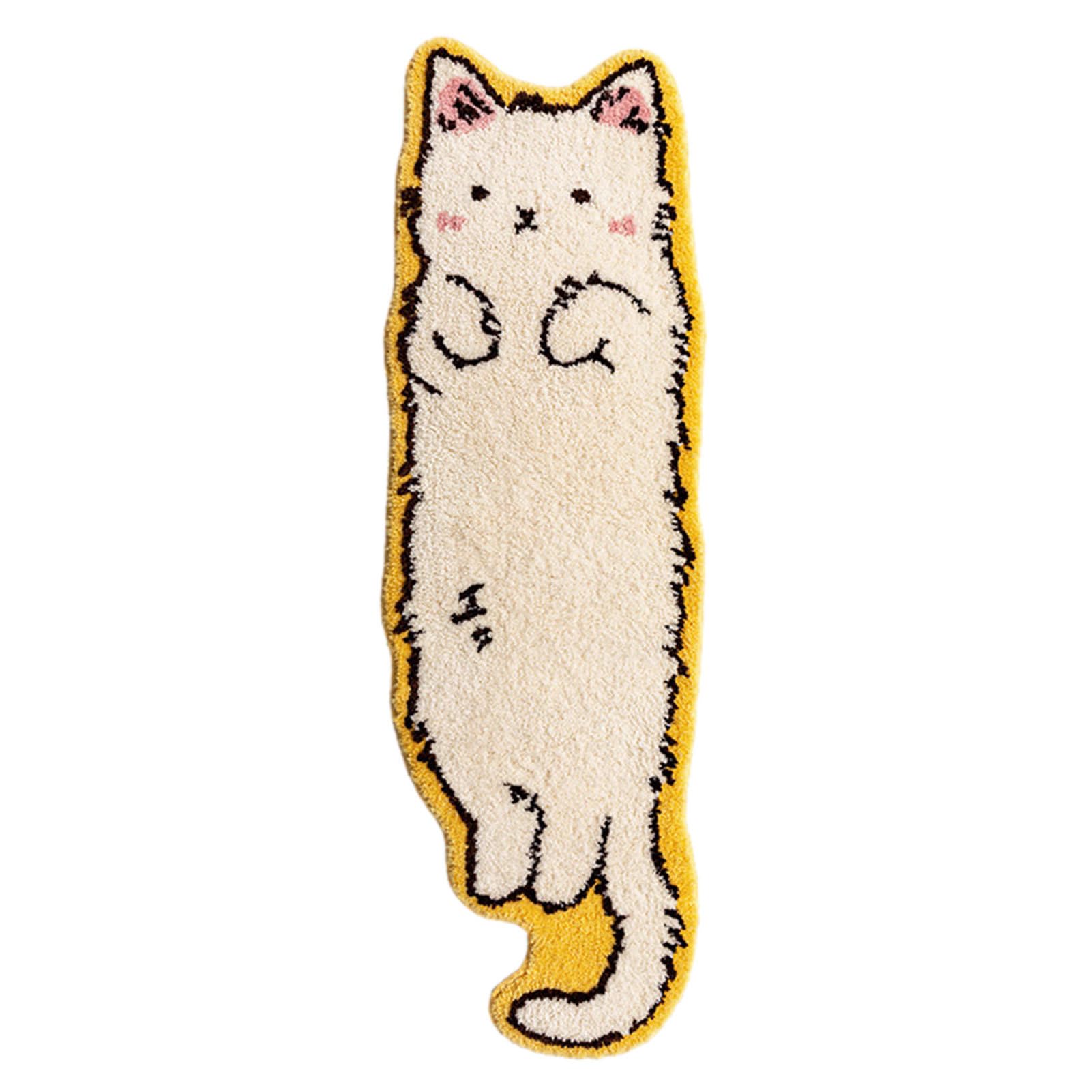 猫　ラグ Amazon.co.jp: 猫型ラグ、かわいい動物のバスラグ、猫の床マット、滑り